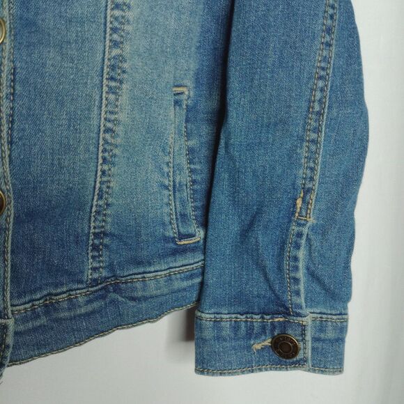 Carter's Kids Denim Blue Jean Jacket Button Front Pockets Lghtwght Stretch sz 5 - Picture 5 of 6